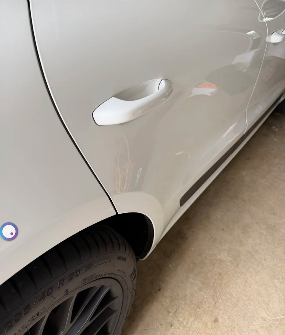 Porsche Macan door — after paintless repair